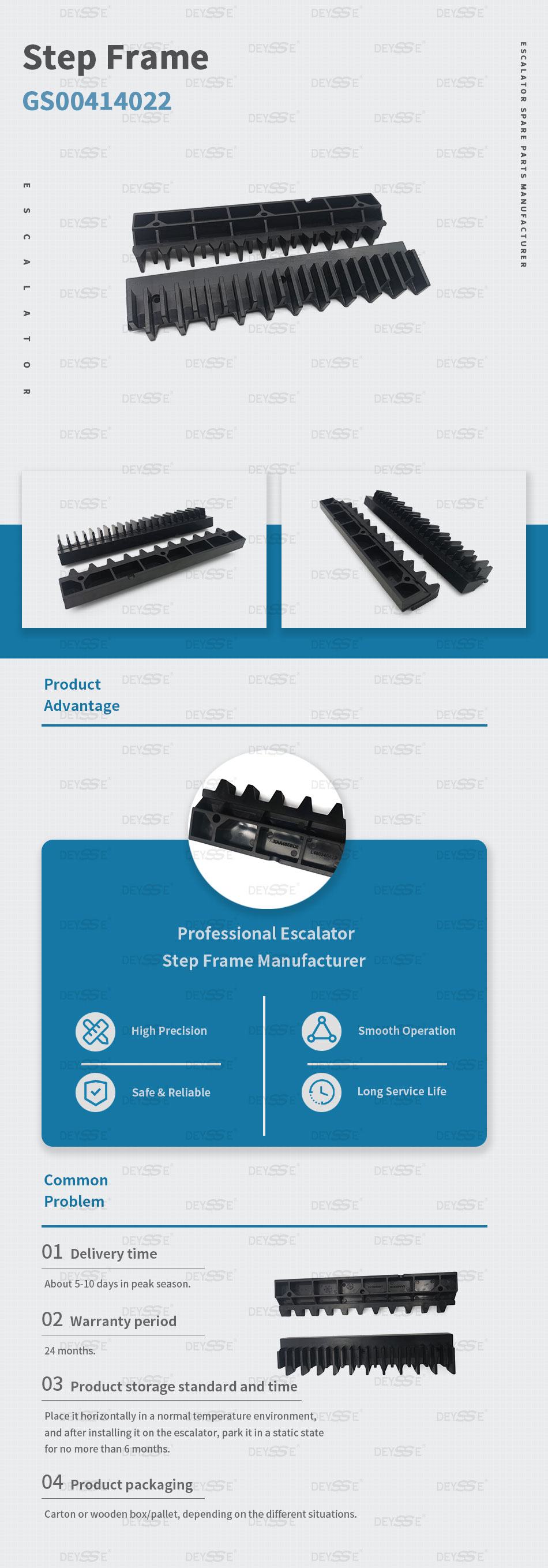 Escalator Demarcation Strip Black Insert OEM GAA453BC6 Size 198.8*41.5/33.5mm GS00414022 Escalator Demarcation Strip Plastic 
