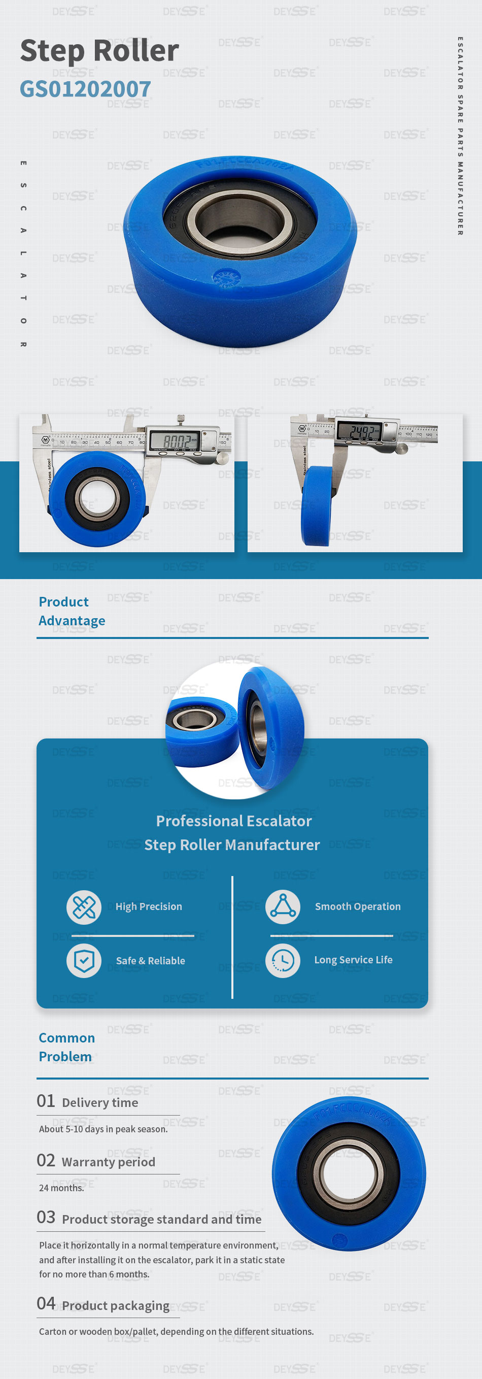 Escalator Step Roller Bearing 6206 2RS Size 80*25mm GS01202007 rollers escalators spare parts escalator wheel 
