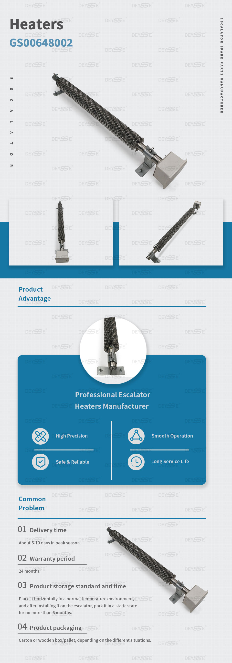Escalator Heaters 635mm 1000w 230/400V Protection Class IP67
