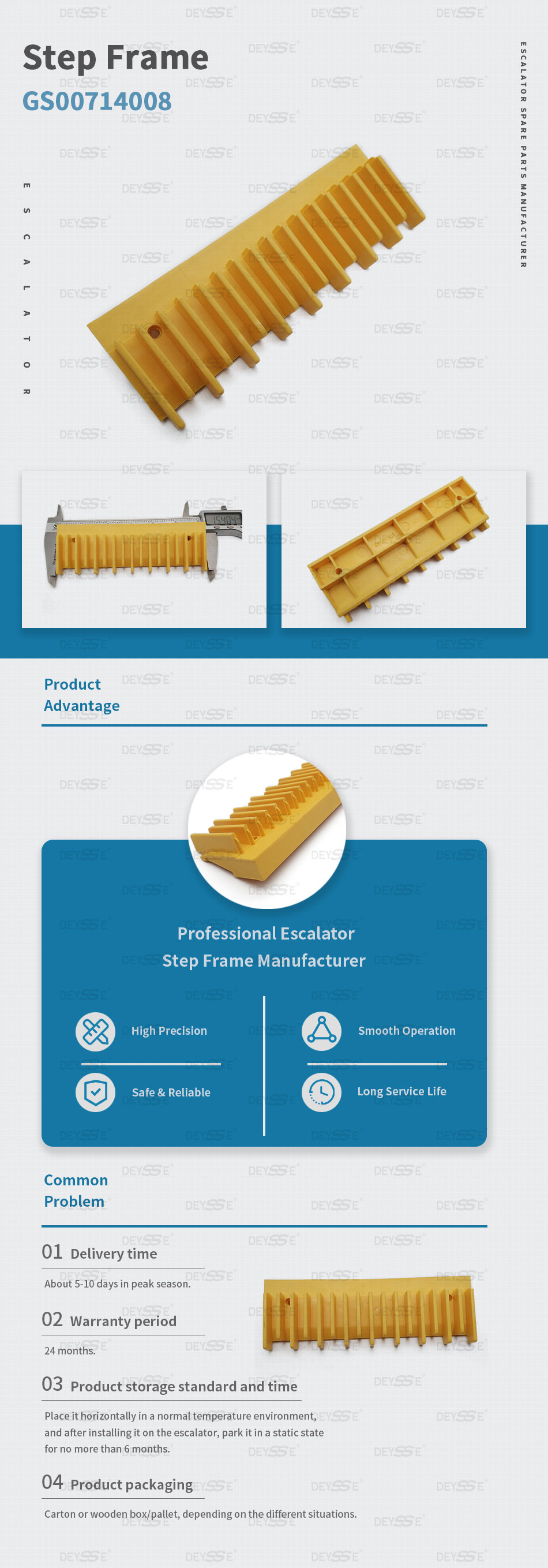 Escalator Demarcation Strip OEM S645C608 Yellow GS00714008 Escalator Parts Frame 