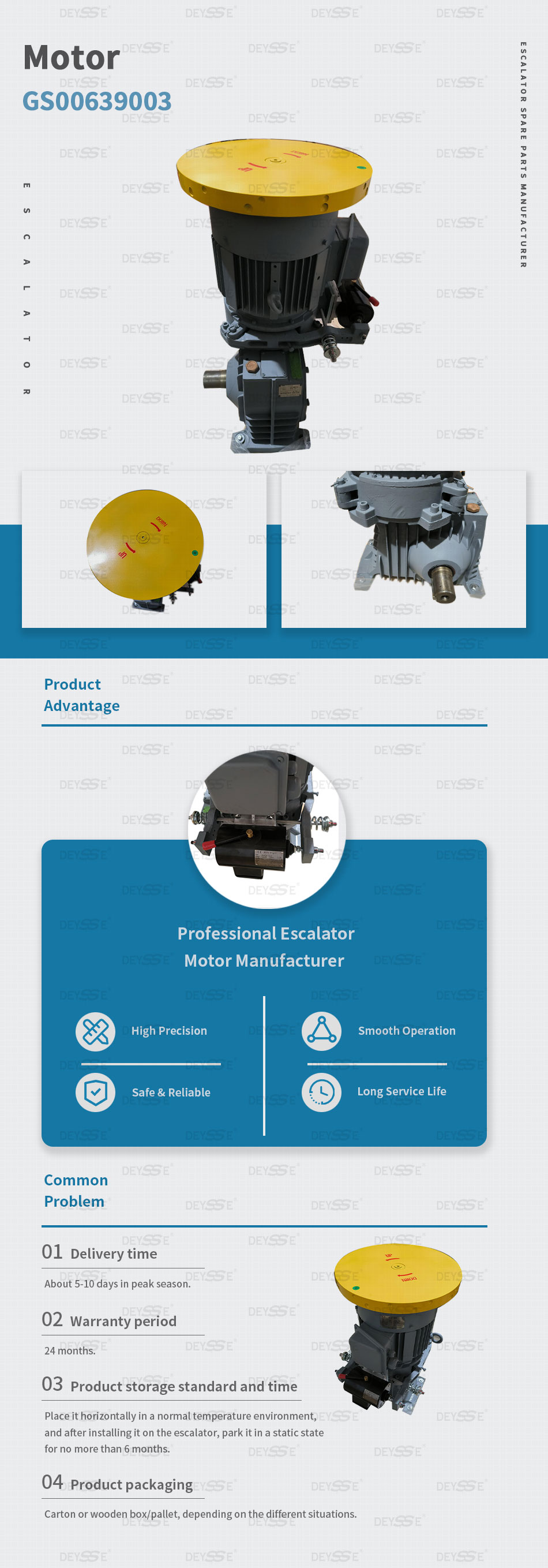 Escalator Parts TM-9KW-380V/6 Motor & Brake Coil 380V 50Hz