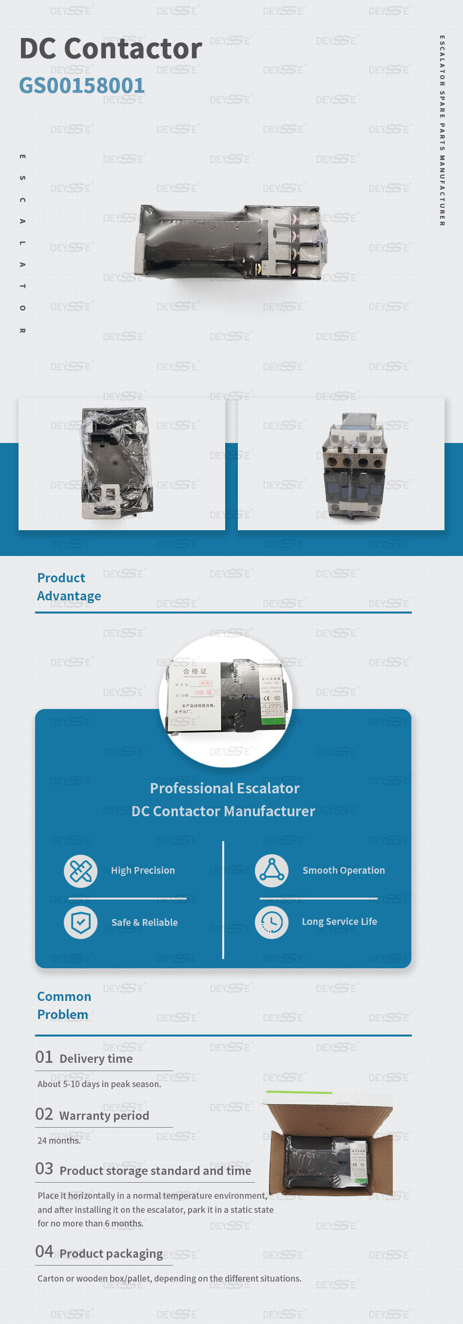 Escalator Parts Best Guality 18A DC Contactor CJX2-18Z 3P
