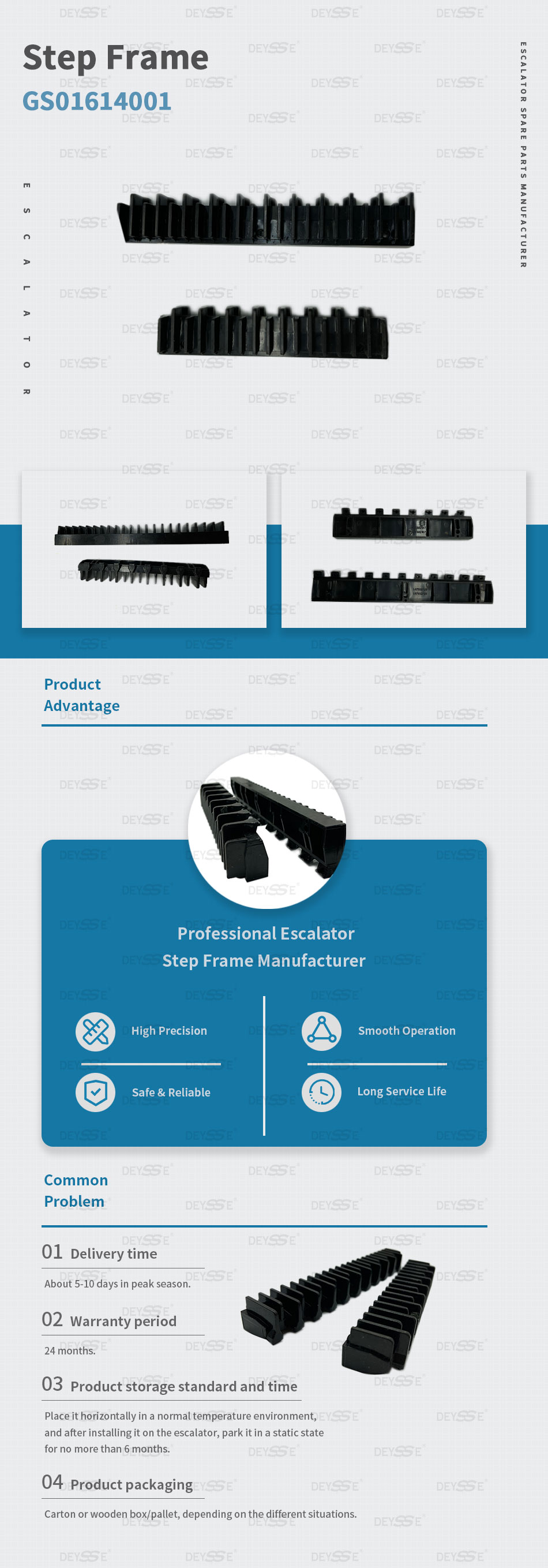 Escalator Black demarcation for Escalator Steps 800mm TJ800SX-F Escalator Step Frame